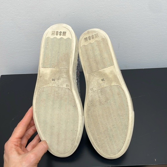 MSGM Wool High Top Sneaker US 7.5 / EUR 38 orange gray ankle boots slip on - Picture 10 of 13